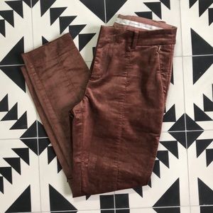 Anthropologie Copper velvet cropped pants- sz 0 🎄